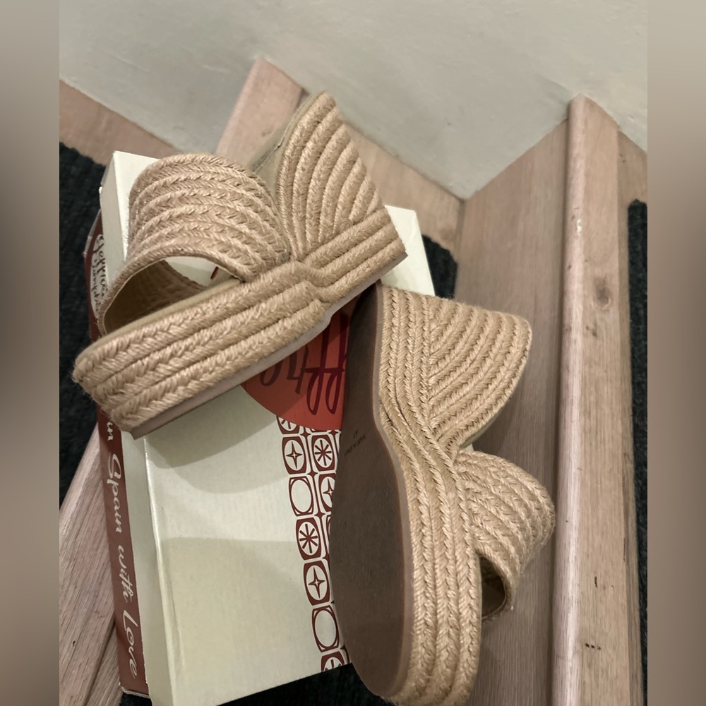 Jeffrey Campbell Sunlit Wedge Mule Espadrille Sandal in Natural - Size 41 - Picture 7 of 8